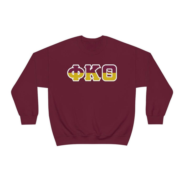 Printify Phi Kappa Theta Two Toned Greek Lettered Crewneck Sweatshirts Phi Kappa Theta Two Toned Greek Lettered Crewneck Sweatshirts
