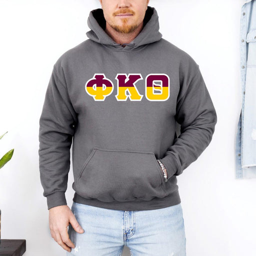 Phi Kappa Theta Two Toned Greek Lettered Hooded Sweatshirts