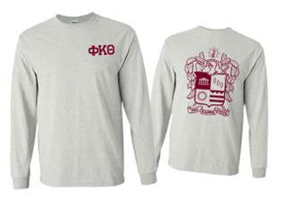 Printify Phi Kappa Theta World Famous Crest Long Sleeve T Shirt Phi Kappa Theta World Famous Crest Long Sleeve T-Shirt