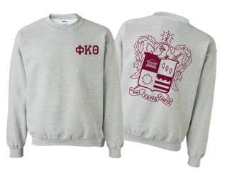 Printify Phi Kappa Theta World Famous Crest Shield Crewneck Sweatshirts Phi Kappa Theta World Famous Crest - Shield Crewneck Sweatshirts