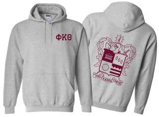 Printify Phi Kappa Theta World Famous Crest Shield Hooded Sweatshirts Phi Kappa Theta World Famous Crest - Shield Hooded Sweatshirts