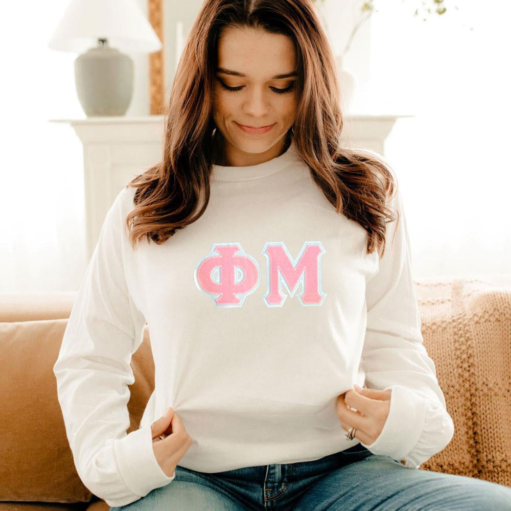 Phi Mu 2 Day Ship Twill Long Sleeve Tee Phi Mu - 2 Day Ship Twill Long Sleeve Tee