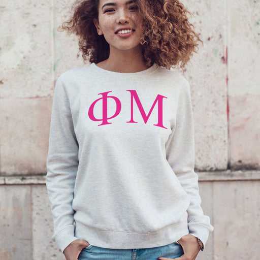 Phi Mu Phi Mu Arched Greek Lettered Crewneck Sweatshirt