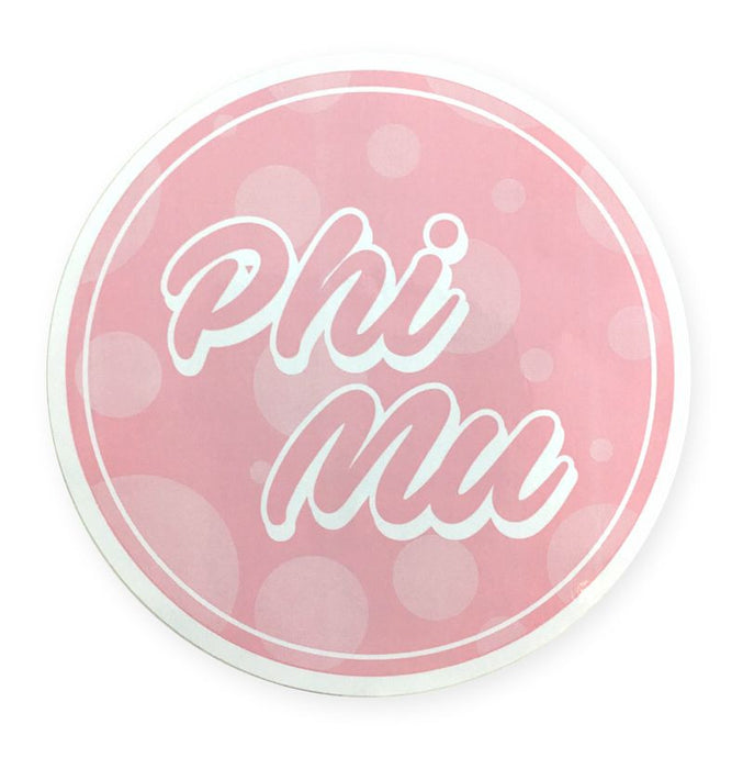 Phi Mu Bumper Stickers 4" Round Phi Mu Bumper Stickers 4