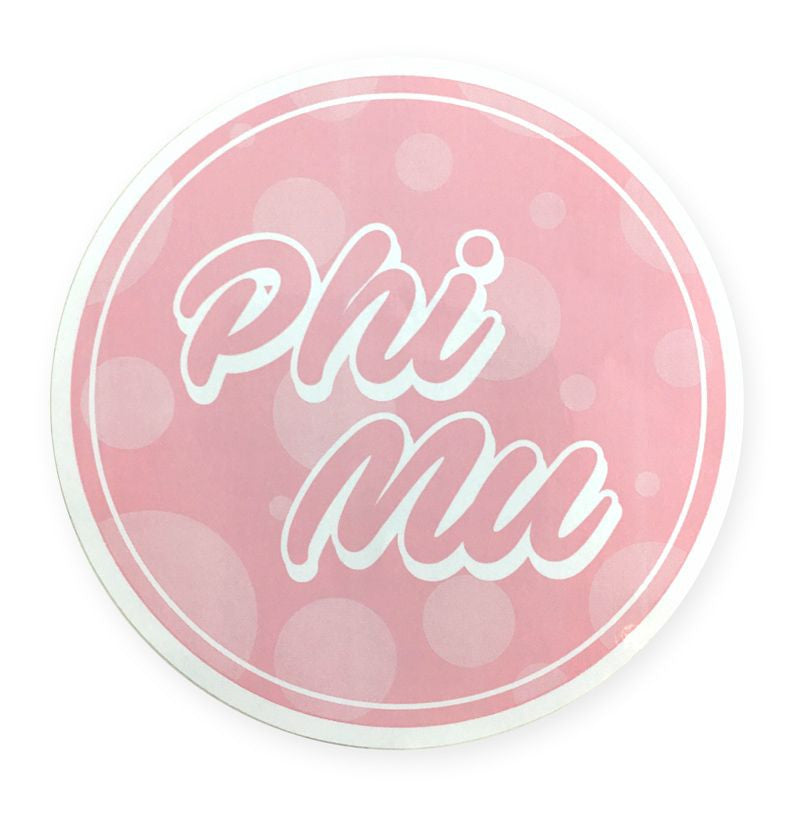 Phi Mu Bumper Stickers 4" Round Phi Mu Bumper Stickers 4