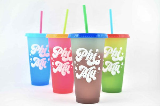Phi Mu Phi Mu Color Changing Cups (Set of 4)