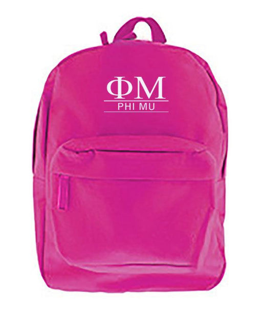 Phi Mu Phi Mu Custom Text Backpack