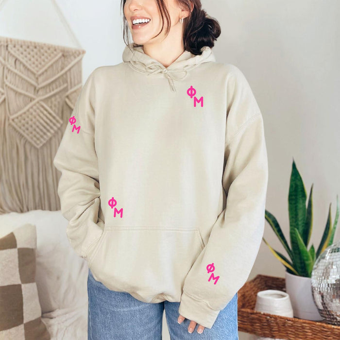 Phi Mu Embroidered Hooded Sweatshirt Phi Mu Embroidered Hooded Sweatshirt