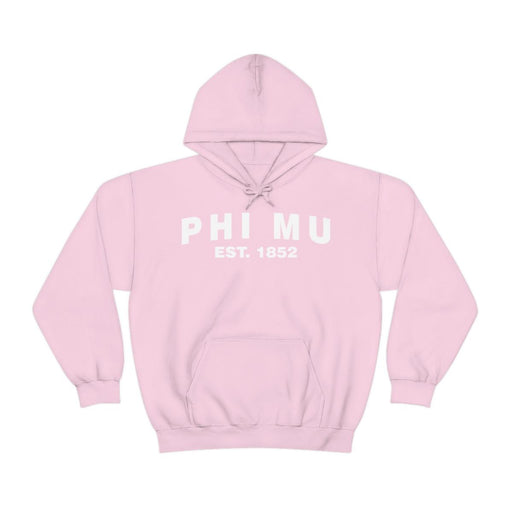 Phi Mu Phi Mu Established Hooded Sweatshirts