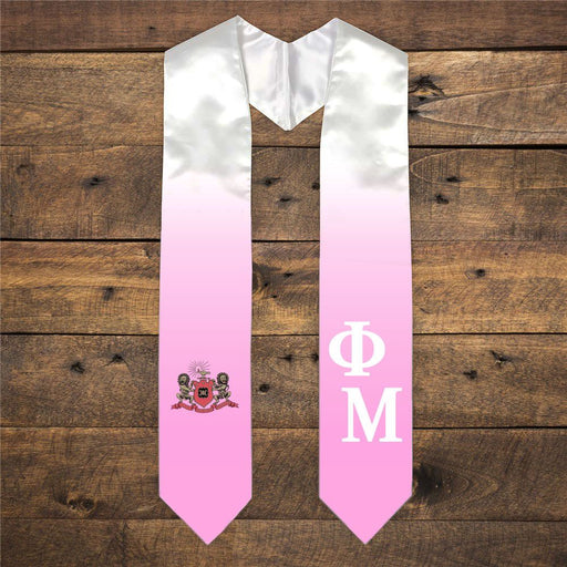 Phi Mu Phi Mu Extra Fancy Diagonal Greek Graduation Stole W Crest