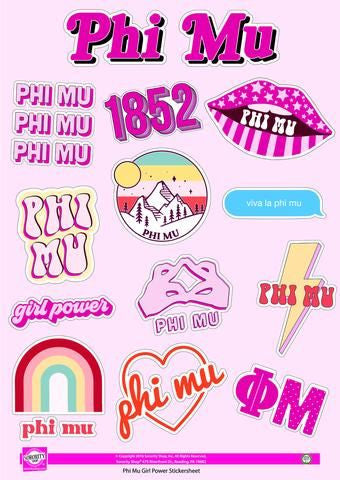 Phi Mu Phi Mu Girl Power Stickers