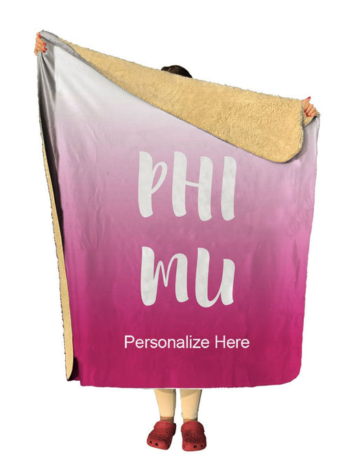 Phi Mu Phi Mu Gradient Sherpa Lap Blanket