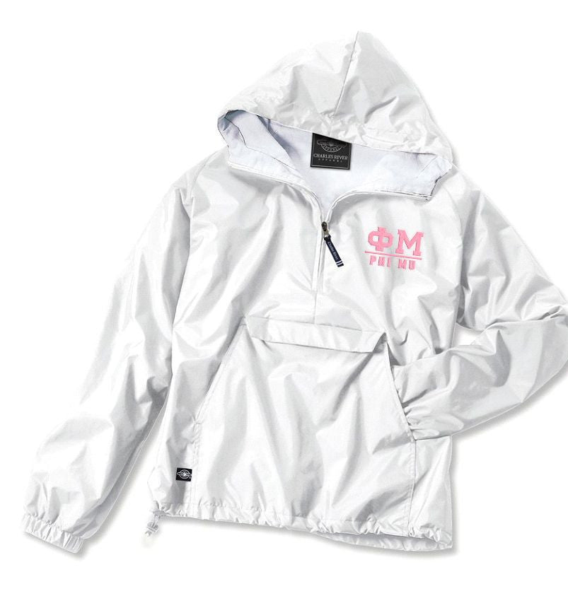 Phi Mu Greek Letter Anoraks Phi Mu Greek Letter Windbreaker Pullovers