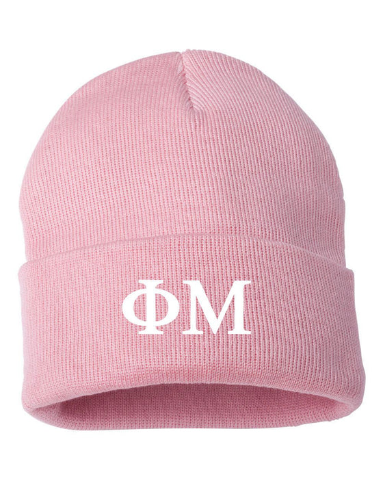 Phi Mu Greek Letter Knit Cap Phi Mu Greek Letter Knit Cap