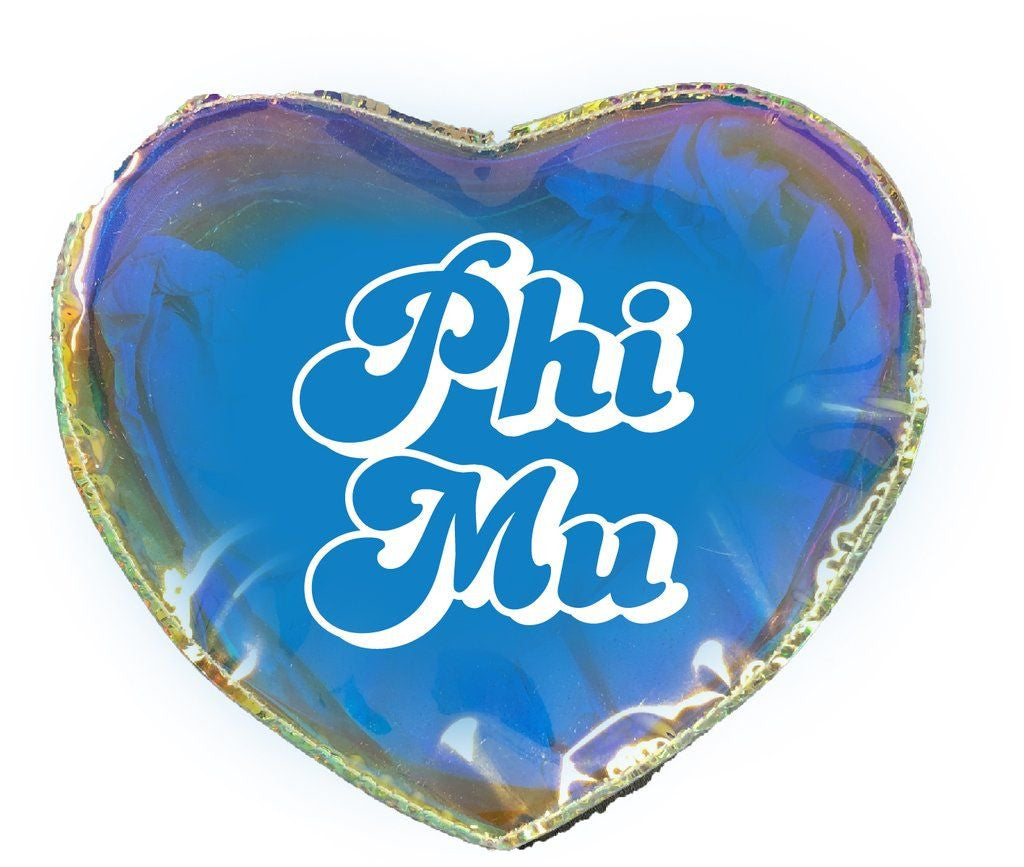 Phi Mu Heart Shaped Makeup Bag Phi Mu Heart Shaped Makeup Bag