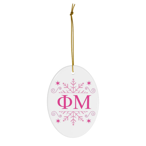Phi Mu Phi Mu Holiday Color Snowflake Christmas Ornaments