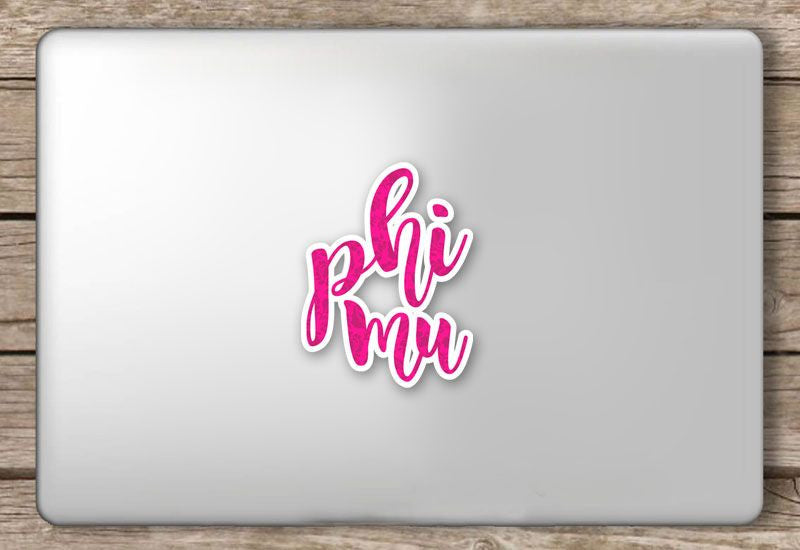 Phi Mu Script Sticker Phi Mu Script Sticker
