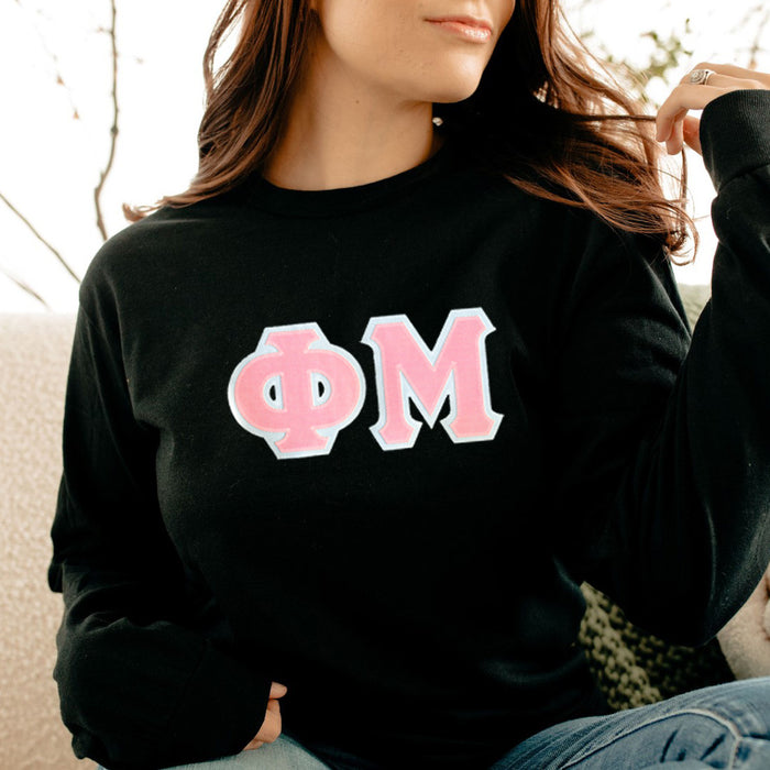 Phi Mu Lettered Crewneck Phi Mu Lettered Crewneck