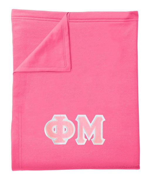 Phi Mu DISCOUNT-Phi Mu Lettered Twill Sweatshirt Blanket