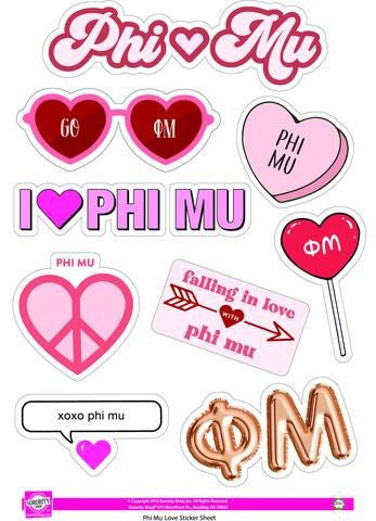Phi Mu Phi Mu Love Theme Stickers