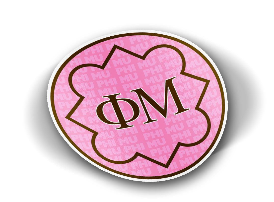 Phi Mu Mascot Round Decals Phi Mu Mascot Round Decals