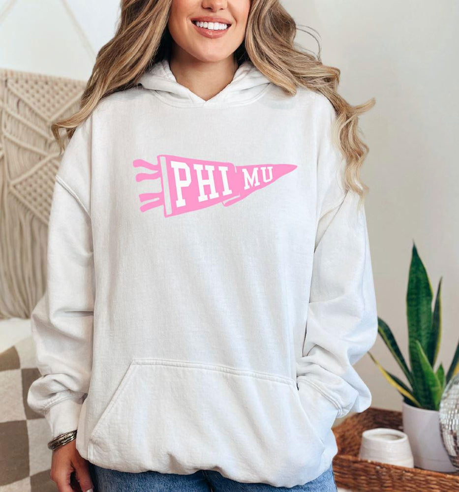 Phi Mu Pennant Hooded Sweatshirt Phi Mu Pennant Hooded Sweatshirt