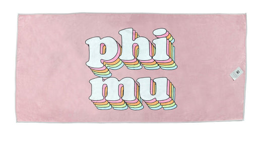 Phi Mu Phi Mu Plush Retro Beach Towel