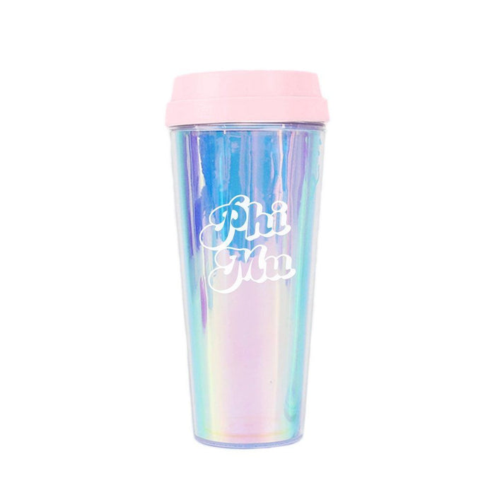 Phi Mu Retro Style Sorority Tumbler Phi Mu Retro Style Sorority Tumbler