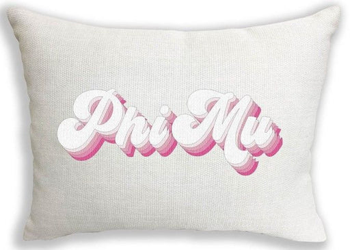 Phi Mu Phi Mu Retro Throw Pillow