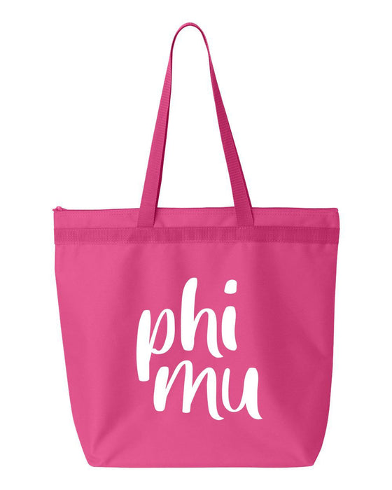 Phi Mu Script Tote Bag Phi Mu Script Tote Bag