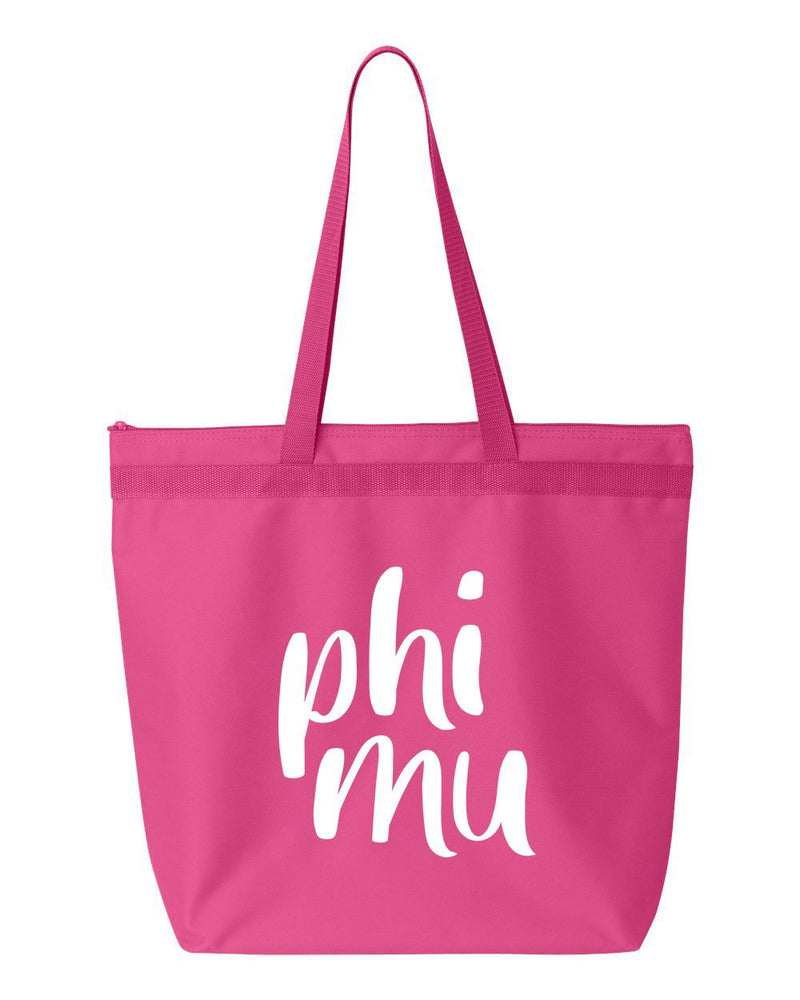 Phi Mu Script Tote Bag Phi Mu Script Tote Bag
