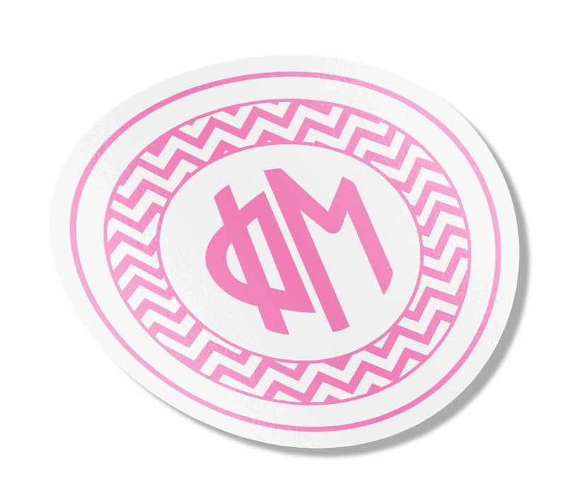 Phi Mu Sorority Monogram Bumper Sticker Phi Mu Sorority Monogram Bumper Sticker