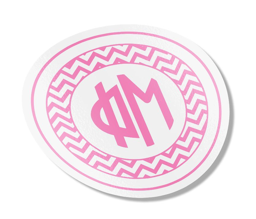 Phi Mu Sorority Monogram Bumper Sticker Phi Mu Sorority Monogram Bumper Sticker