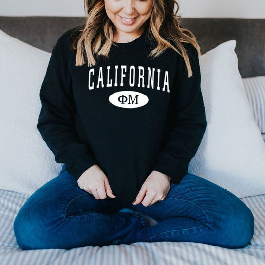 Phi Mu State Crewneck Sweatshirt Phi Mu State Crewneck Sweatshirt