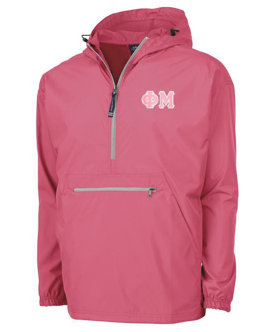 Phi Mu Tackle Twill Lettered Pack N Go Pullover Phi Mu Tackle Twill Lettered Pack N Go Pullover