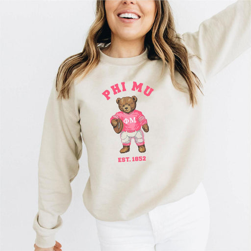 Phi Mu Phi Mu Teddy Bear Crewneck Sweatshirt