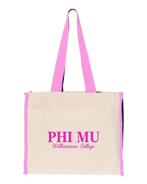 Phi Mu Phi Mu Tote with Contrast-Color Handles