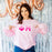 Printify Phi Mu Two Tone Lettered Crew Sweatshirts Phi Mu Two Tone Lettered Crew Sweatshirts