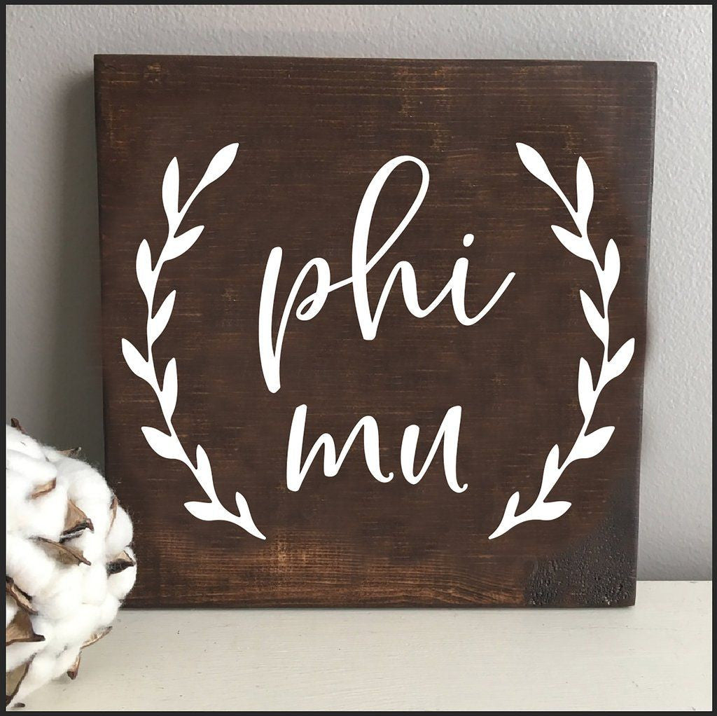 Phi Mu Wooden Wall Art Phi Mu Wooden Wall Art