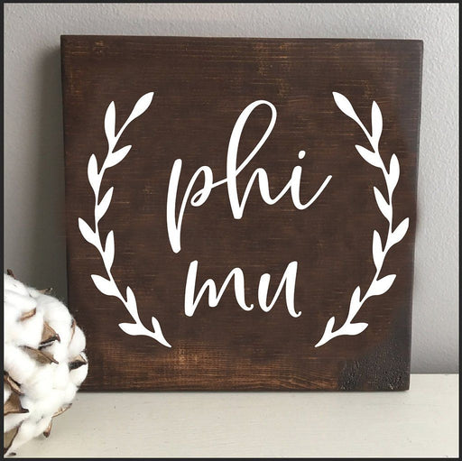 Phi Mu Phi Mu Wooden Wall Art