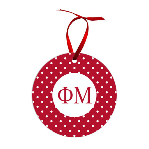 Phi Mu Phi Mu Polka Dots Christmas Ornaments