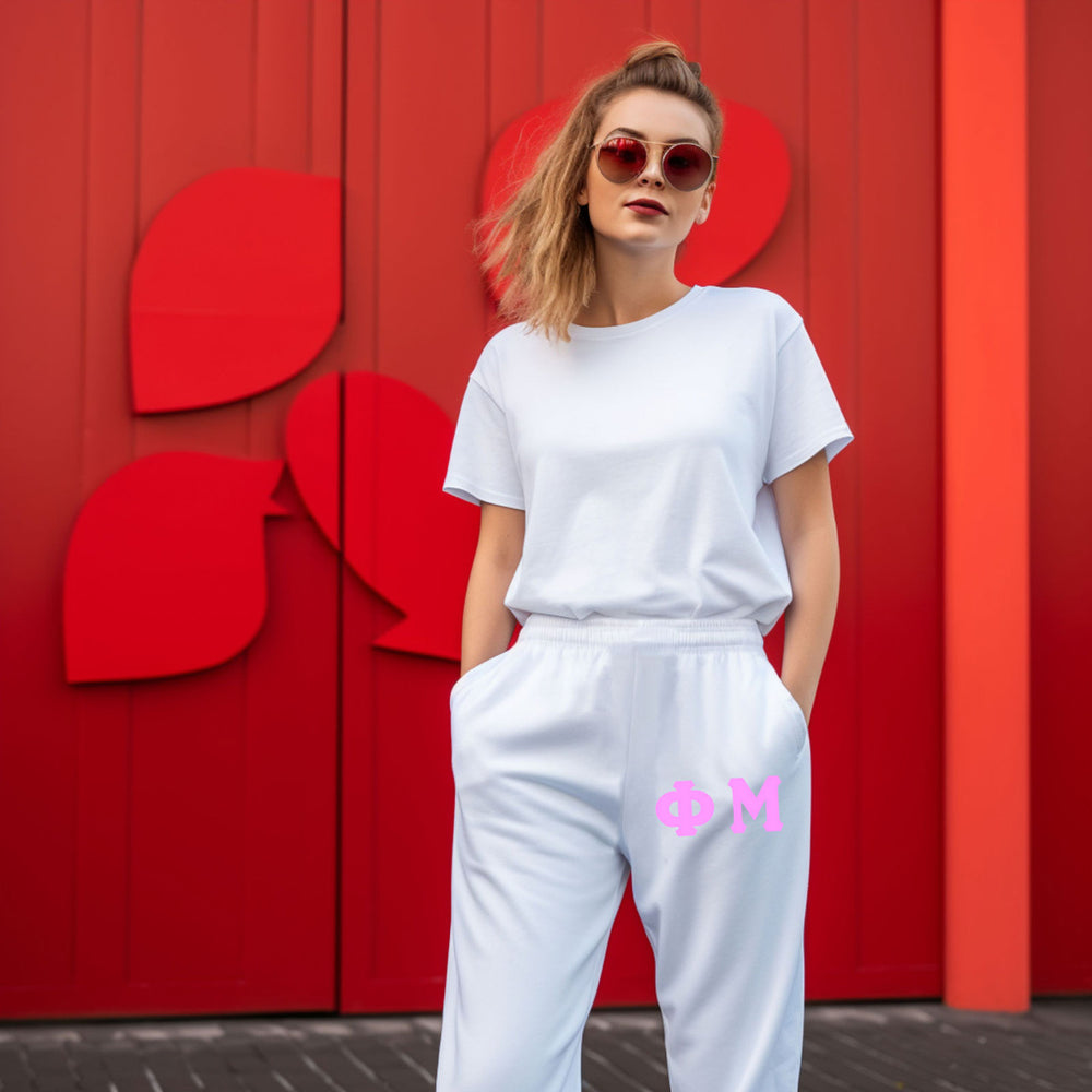Phi Mu Lettered Thigh Sweatpants Phi Mu Lettered Thigh Sweatpants