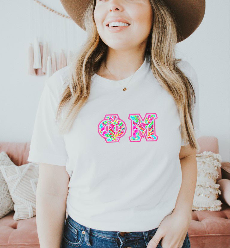 Phi Mu Floral Letter Tees Phi Mu Floral Letter Tees