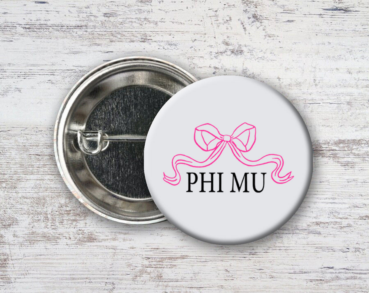 Phi Mu Nickname Bow Pin Buttons Phi Mu Nickname Bow Pin Buttons