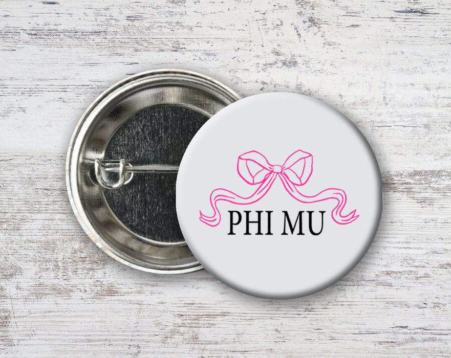 Phi Mu Nickname Bow Pin Buttons Phi Mu Nickname Bow Pin Buttons