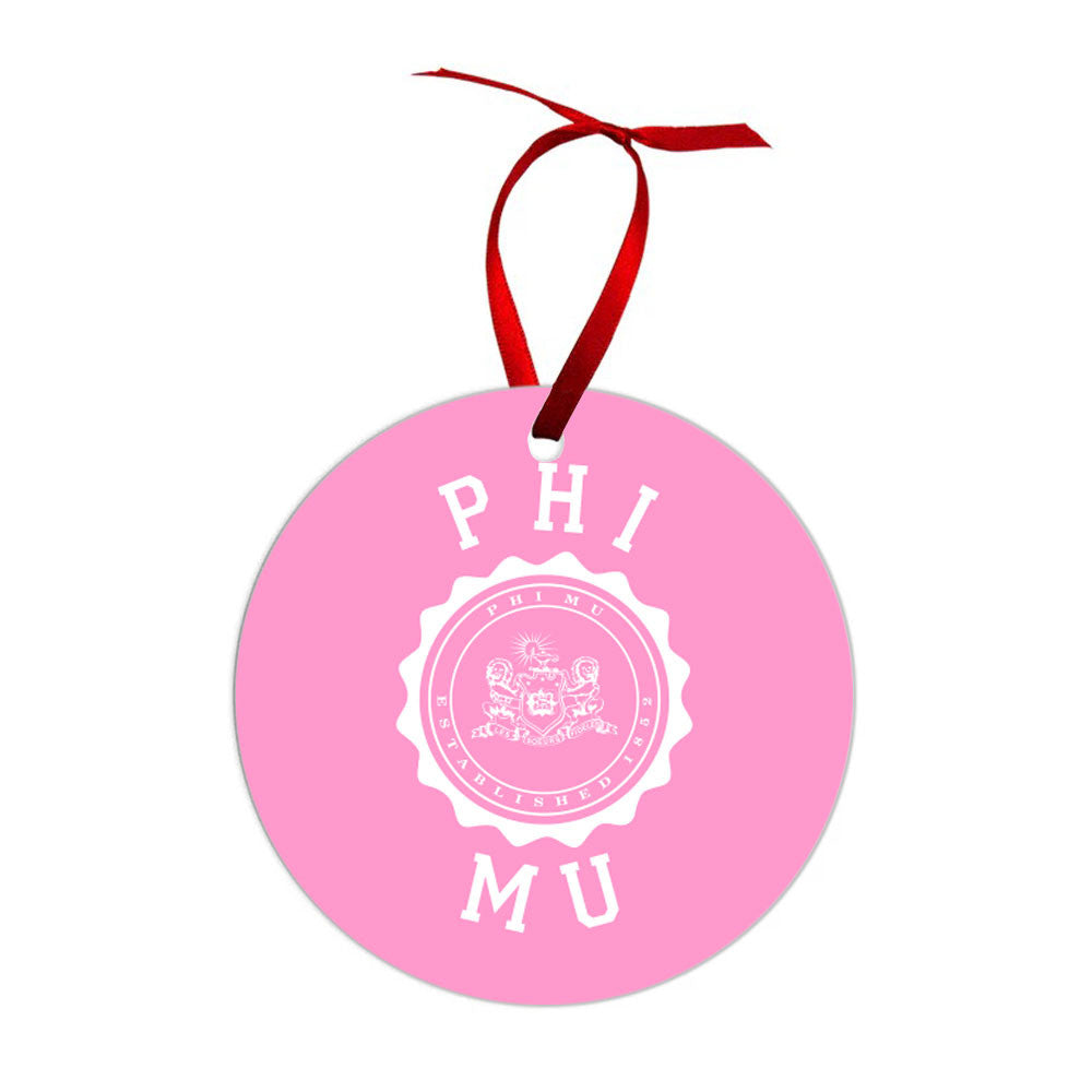 Phi Mu Shield Christmas Ornaments Phi Mu Shield  Christmas Ornaments
