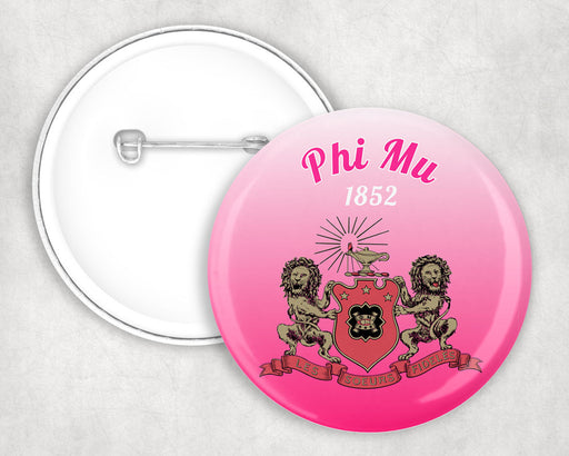 Phi Mu Phi Mu Classic Crest Pin Buttons