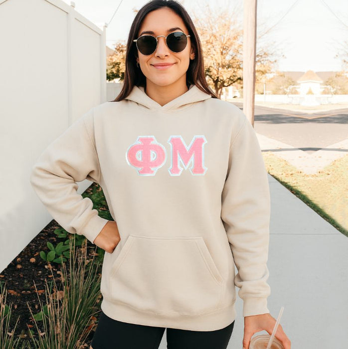 Phi Mu 2 Day Ship Twill Hooded Sweatshirt Phi Mu - 2 Day Ship Twill Hooded Sweatshirt