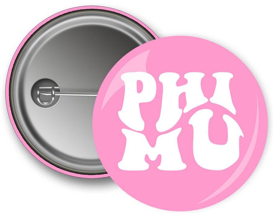 Phi Mu Bulky Text Button Phi Mu Bulky Text Button