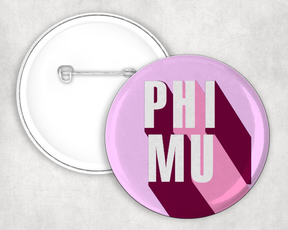 Phi Mu 3D Button Pin Buttons — GreekU